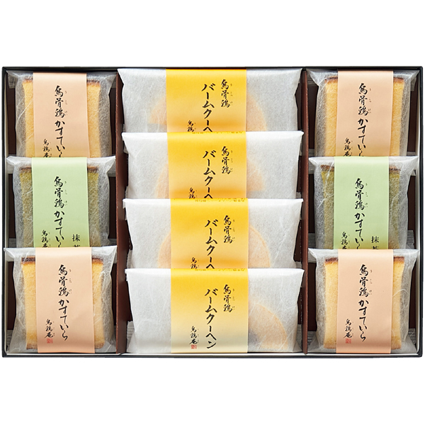烏鶏庵 烏骨鶏かすていら・バームクーヘン詰合せA 商品サムネイル