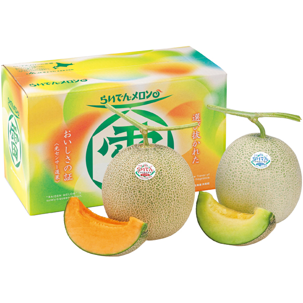 北海道共和町産（JAきょうわ） らいでんメロン 秀品2L赤青 商品サムネイル