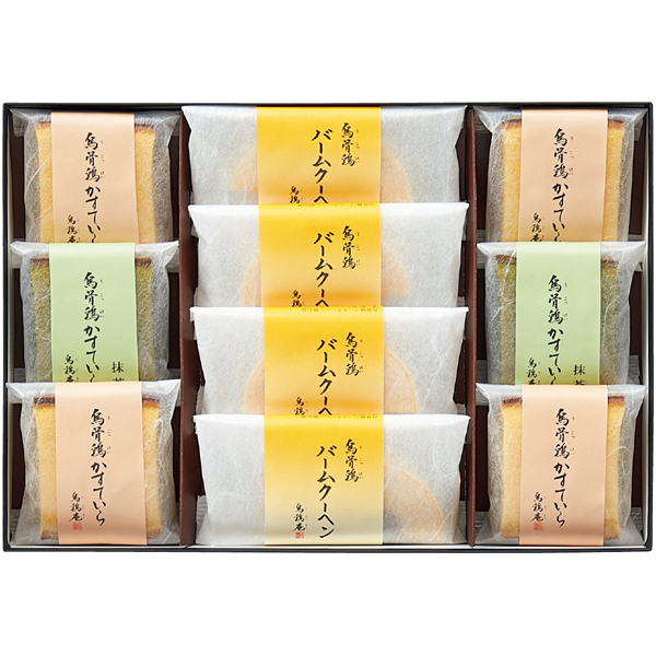 烏鶏庵 烏骨鶏かすていら・バームクーヘン詰合せA 商品サムネイル